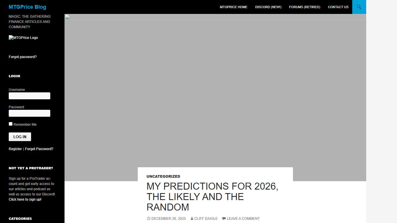 My Predictions for 2026, The Likely And The Random | MTGPrice Blog